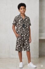 Boys Tropical Leaf Print Co-ord Set