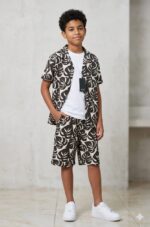 Boys Tropical Leaf Print Co-ord Set - Image 2