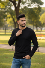 Men’s Full Sleeve Crew Neck T-Shirt Combo (Pack of 2 – Black & White) - Image 2