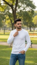 Men’s Full Sleeve Crew Neck T-Shirt Combo (Pack of 2 – Black & White) - Image 3