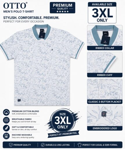 Pure Cotton Printed Polo T-Shirt